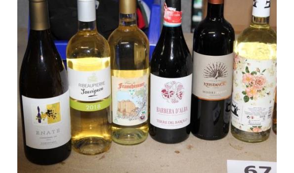 10 flessen divers wijnen